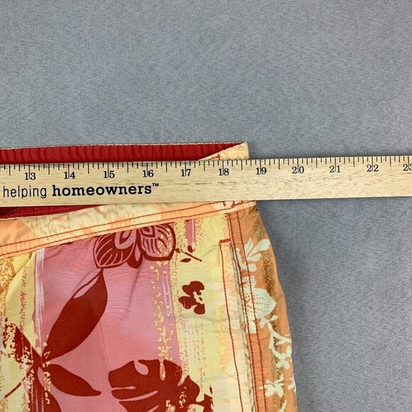 Tommy Bahama Mens Swim Trunks Large Red Orange Pink Floral Shorts Hawaiian Beach - Picture 5 of 10